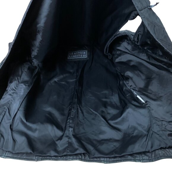 LEATHER LIMITED Black Leather Collared Biker Jacket + Liner Women’s Size M - Picture 8 of 10